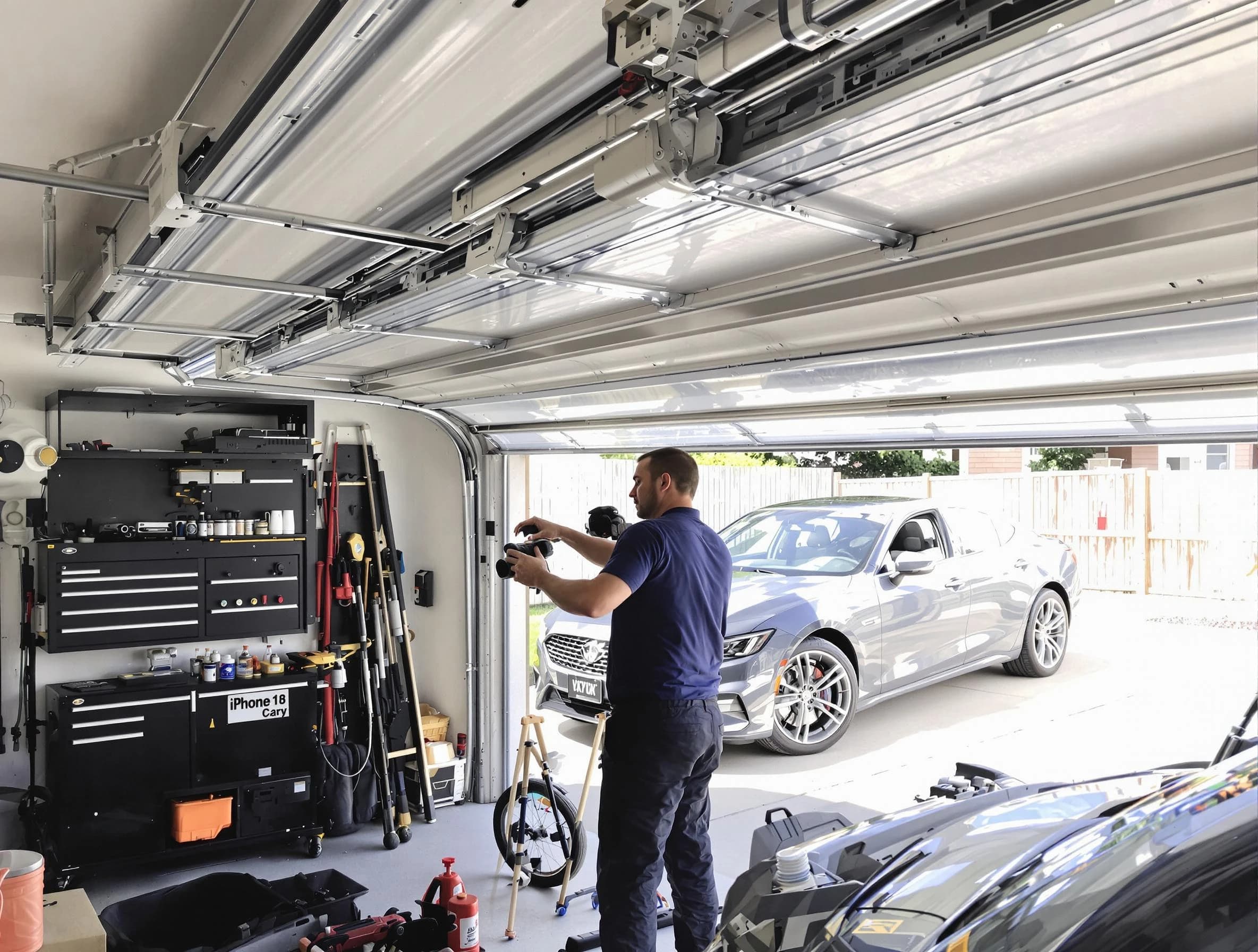Chester Garage Door Repair technician fixing noisy garage door in Chester