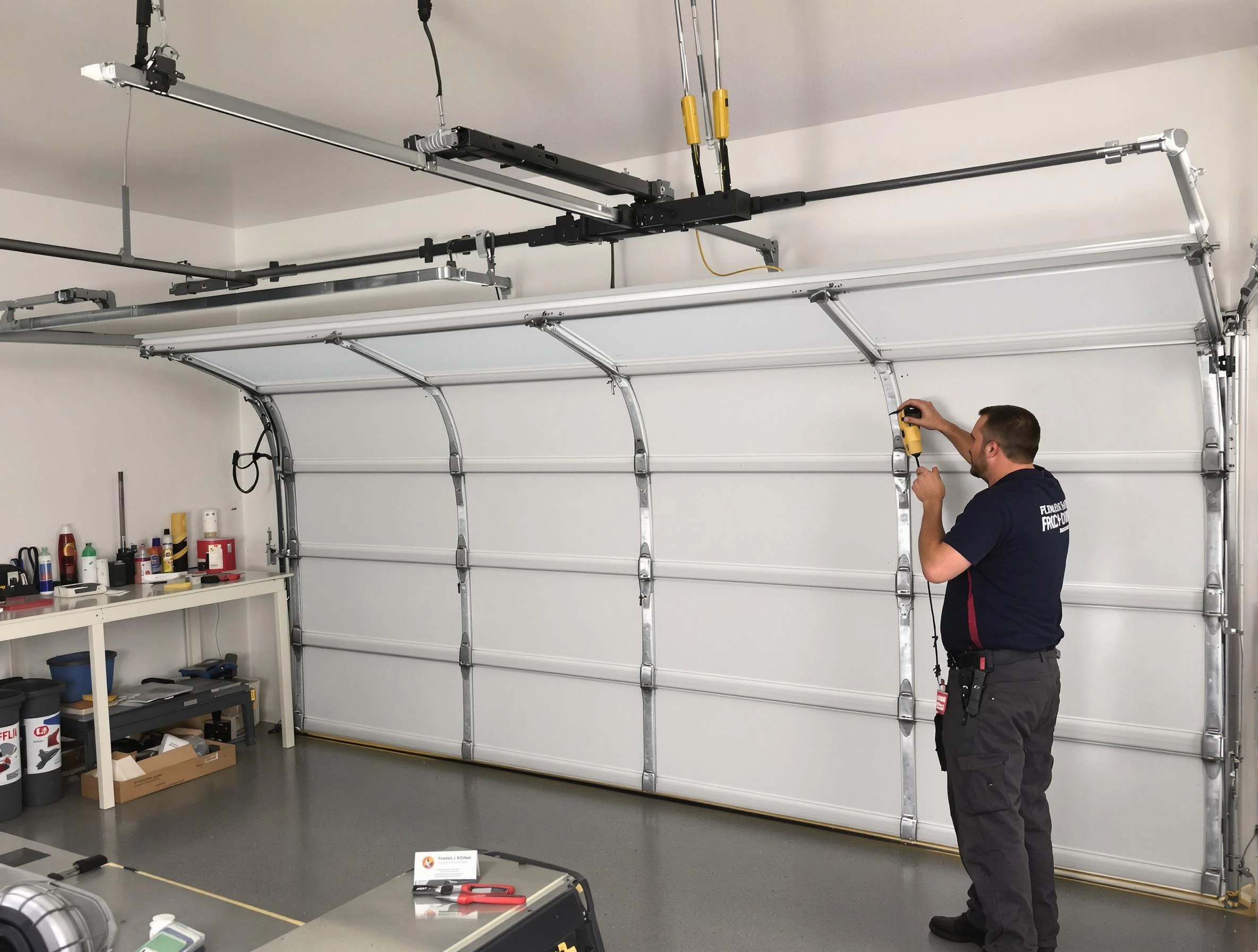 Chester Garage Door Repair certified technician performing overhead door system repair in Chester